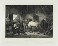 KG 08218
<br/>
Voor den arbeid (paarden in een stal)
<br/>
<em>Steelink, Willem (sr.) (1826-1913)</em>